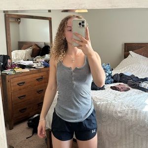 AERIE racer back Henley tank top